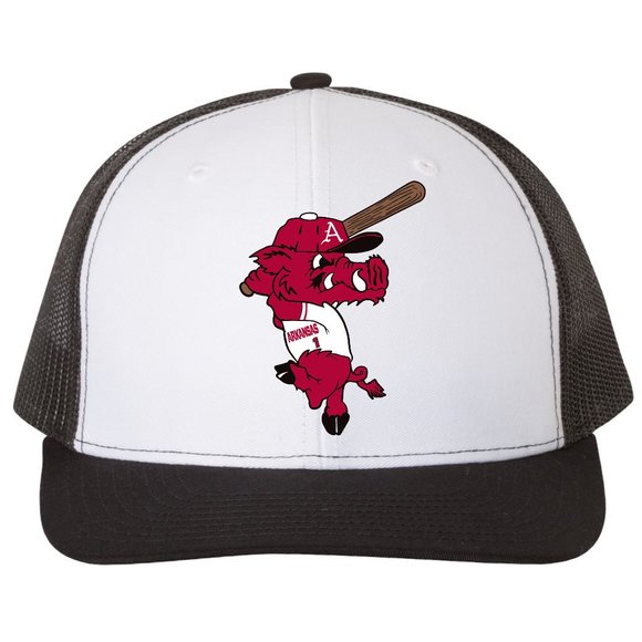 Ribby at Bat 3D Snapback Trucker Hat- White/ Black - Picture 1 of 3